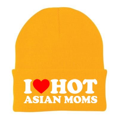 I Love Hot Asian Moms Meaningful Gift Heart Hot Moms I Love Hot Moms Cute Gift Knit Cap Winter Beanie