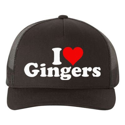 I LOVE HEART GINGERS REDHEADS RED HAIR Yupoong Adult 5-Panel Trucker Hat