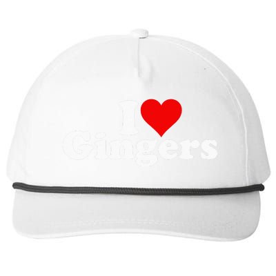 I LOVE HEART GINGERS REDHEADS RED HAIR Snapback Five-Panel Rope Hat