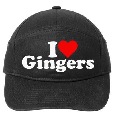 I LOVE HEART GINGERS REDHEADS RED HAIR 7-Panel Snapback Hat