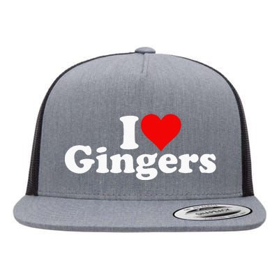 I LOVE HEART GINGERS REDHEADS RED HAIR Flat Bill Trucker Hat