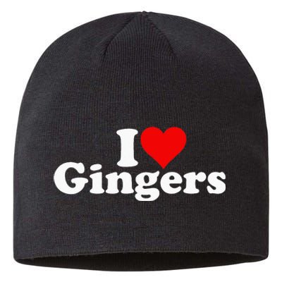 I LOVE HEART GINGERS REDHEADS RED HAIR Sustainable Beanie