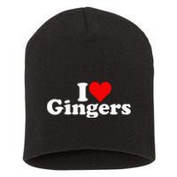 I LOVE HEART GINGERS REDHEADS RED HAIR Short Acrylic Beanie