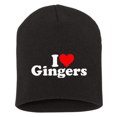 I LOVE HEART GINGERS REDHEADS RED HAIR Short Acrylic Beanie