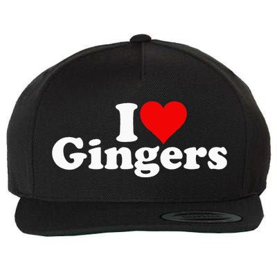 I LOVE HEART GINGERS REDHEADS RED HAIR Wool Snapback Cap