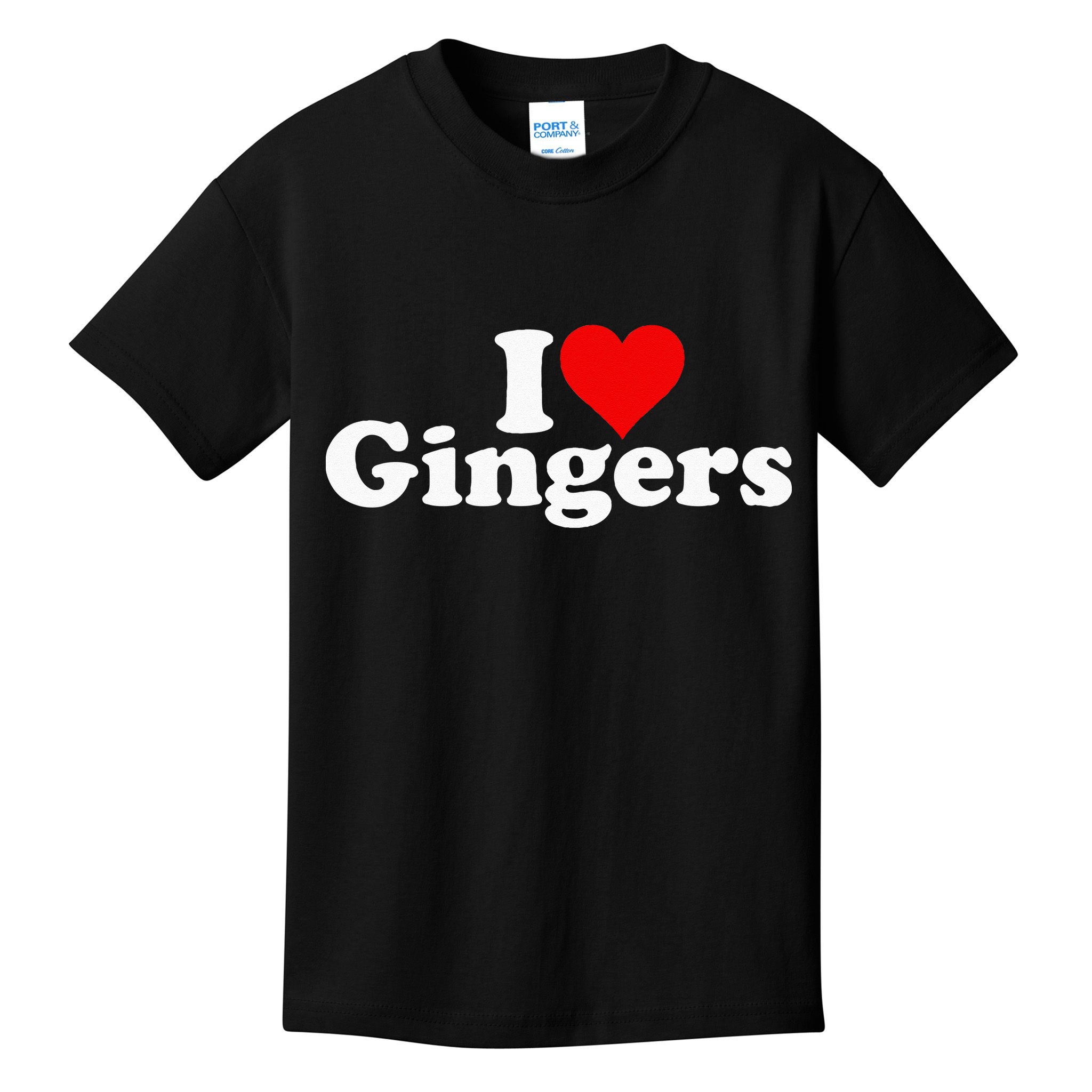 I LOVE HEART GINGERS REDHEADS RED HAIR Kids T-Shirt