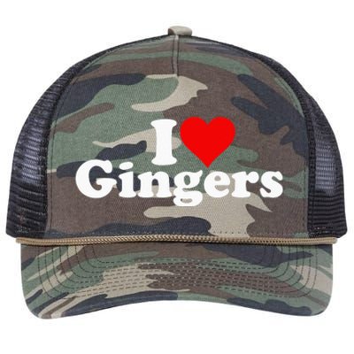 I LOVE HEART GINGERS REDHEADS RED HAIR Retro Rope Trucker Hat Cap