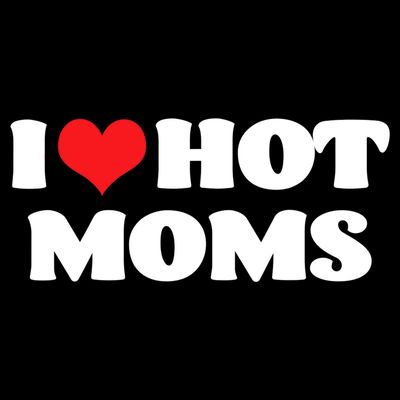 I Love Hot Moms Tshirt Funny Red Heart Love Moms T-Shirt