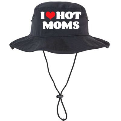 I Love Hot Moms Tshirt Funny Red Heart Love Moms Bucket Hat
