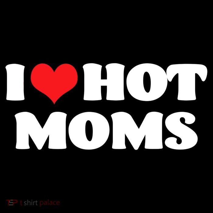 I Love Hot Moms Tshirt Funny Red Heart Love Moms Baby Bodysuit