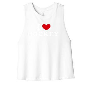 I Love Hockey I Heart Hockey Gift Women's Racerback Cropped Tank