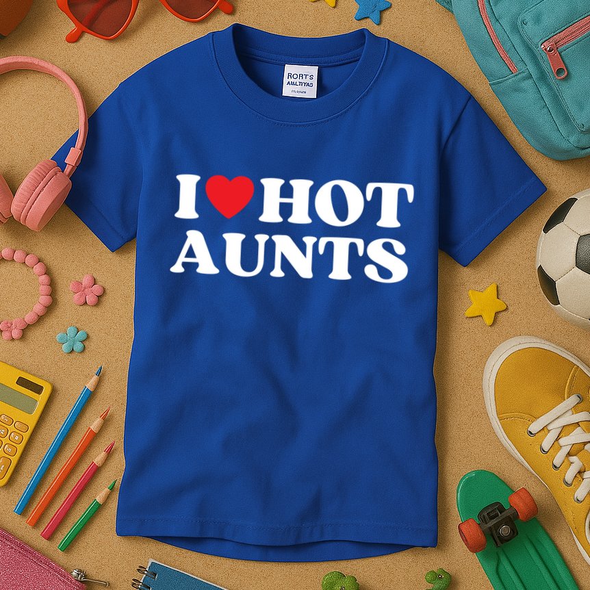 I Love Hot Aunts Family Reunion My Favorite Aunt Aunt's Day Gift Kids T-Shirt