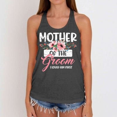 I Loved Him First Mother Of The Groom Women's Knotted Racerback Tank