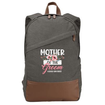 I Loved Him First Mother Of The Groom Cotton Canvas Backpack