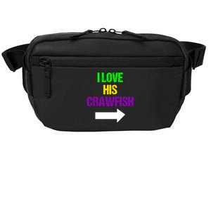 I Love His Crawfish Mardi Gras Funny Masquerade Party Couple Funny Gift Crossbody Pack