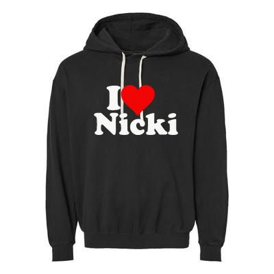 I Love Heart Nicki Garment-Dyed Fleece Hoodie