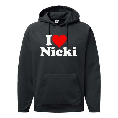 I Love Heart Nicki Performance Fleece Hoodie