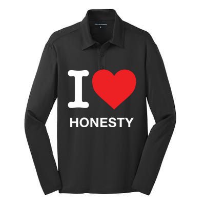 I Love Honesty Silk Touch Performance Long Sleeve Polo