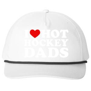 I Love Hot Hockey Dads Gift I Heart Hot Hockey Dads Gift Snapback Five-Panel Rope Hat