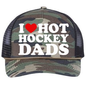 I Love Hot Hockey Dads Gift I Heart Hot Hockey Dads Gift Retro Rope Trucker Hat Cap