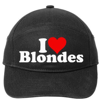 I LOVE HEART BLONDES BLONDE HAIR 7-Panel Snapback Hat