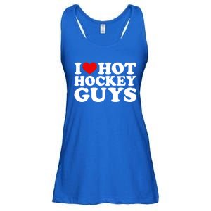 I Love Hot Hockey Guys Gift I Heart Hot Hockey Guys Gift Ladies Essential Flowy Tank