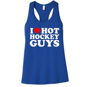 I Love Hot Hockey Guys Gift I Heart Hot Hockey Guys Gift Women's Racerback Tank