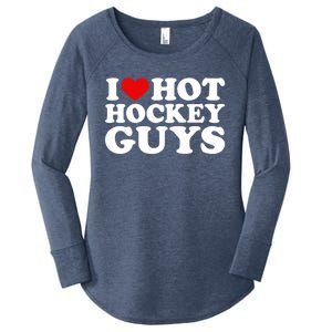 I Love Hot Hockey Guys Gift I Heart Hot Hockey Guys Gift Women's Perfect Tri Tunic Long Sleeve Shirt