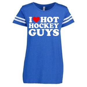 I Love Hot Hockey Guys Gift I Heart Hot Hockey Guys Gift Enza Ladies Jersey Football T-Shirt