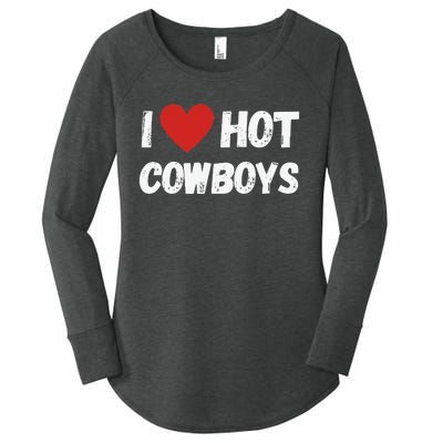 I love Hot Cowboys I Heart Cowboys Funny Western Women's Perfect Tri Tunic Long Sleeve Shirt