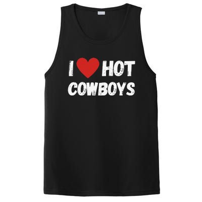 I love Hot Cowboys I Heart Cowboys Funny Western PosiCharge Competitor Tank