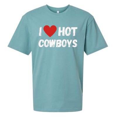 I love Hot Cowboys I Heart Cowboys Funny Western Sueded Cloud Jersey T-Shirt