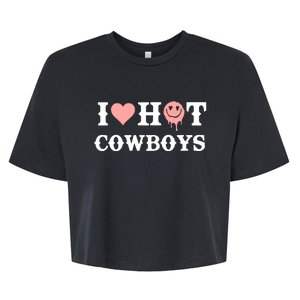 I Love Hot Cowboys Smile Happy Face Bella+Canvas Jersey Crop Tee