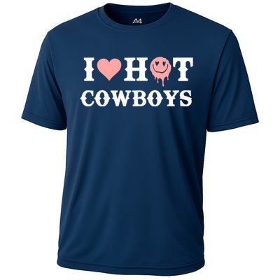 I Love Hot Cowboys Smile Happy Face Cooling Performance Crew T-Shirt