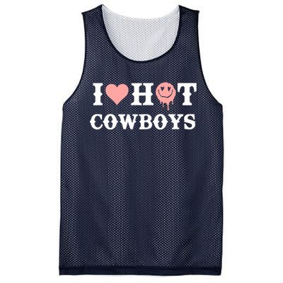 I Love Hot Cowboys Smile Happy Face Mesh Reversible Basketball Jersey Tank