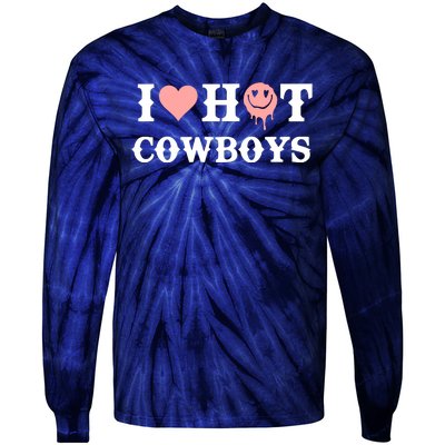 I Love Hot Cowboys Smile Happy Face Tie-Dye Long Sleeve Shirt