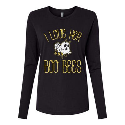 I Love Her Boo Bees Couples Halloween Adult Costume His Men Womens Cotton Relaxed Long Sleeve T-Shirt