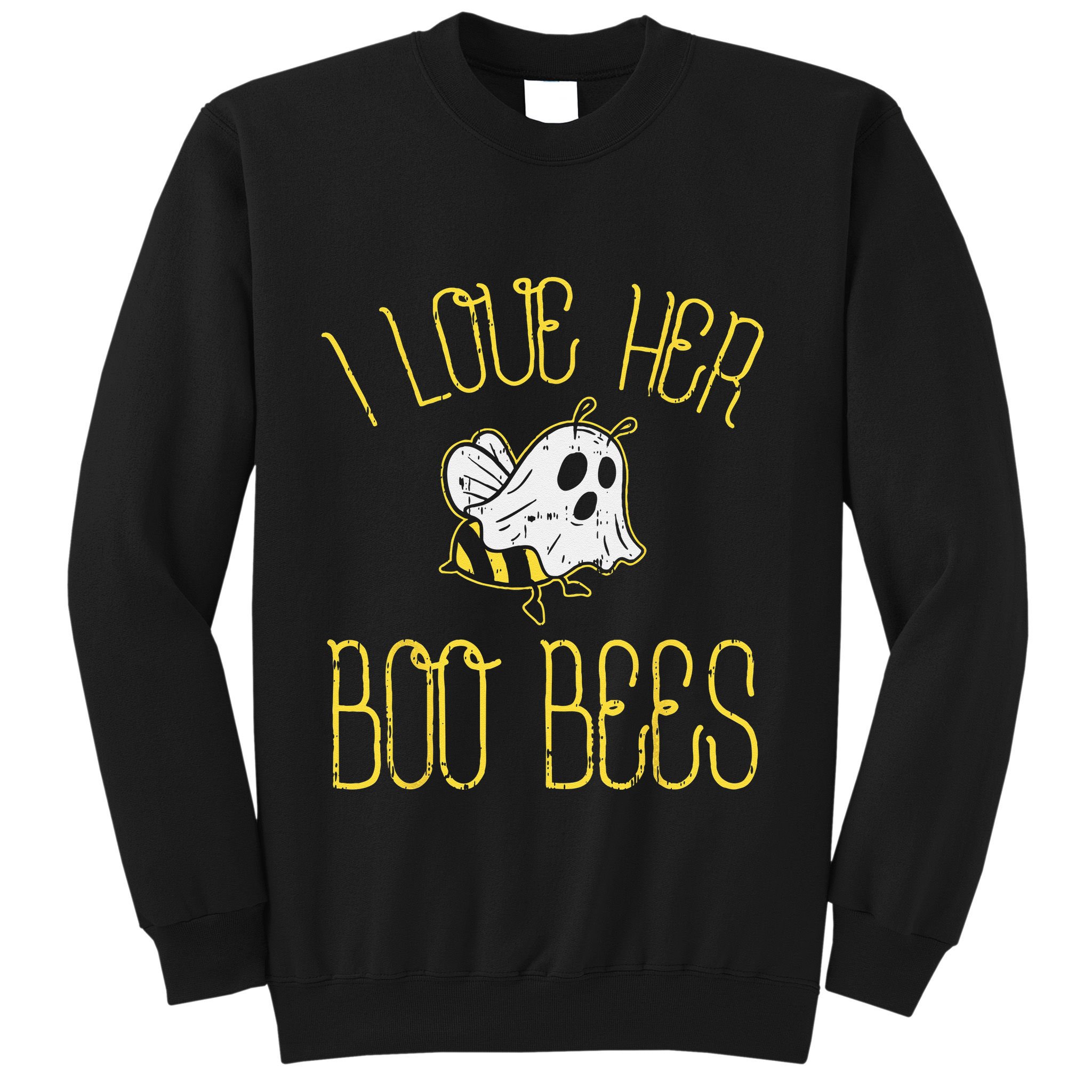 I Love Her Boo Bees Couples Halloween Adult Costume His Men Sweatshirt