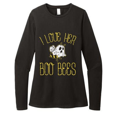 I Love Her Boo Bees Couples Halloween Adult Costume His Men Womens CVC Long Sleeve Shirt