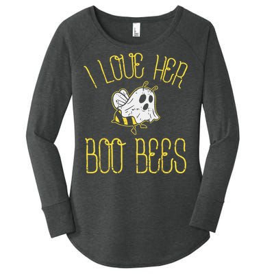 I Love Her Boo Bees Couples Halloween Adult Costume His Men Women's Perfect Tri Tunic Long Sleeve Shirt