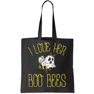 I Love Her Boo Bees Couples Halloween Adult Costume His Men Tote Bag