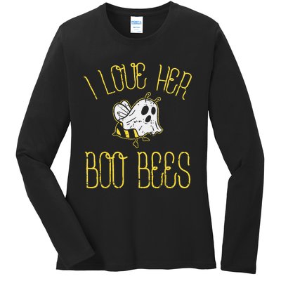 I Love Her Boo Bees Couples Halloween Adult Costume His Men Ladies Long Sleeve Shirt