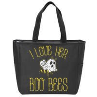 I Love Her Boo Bees Couples Halloween Adult Costume His Men Zip Tote Bag