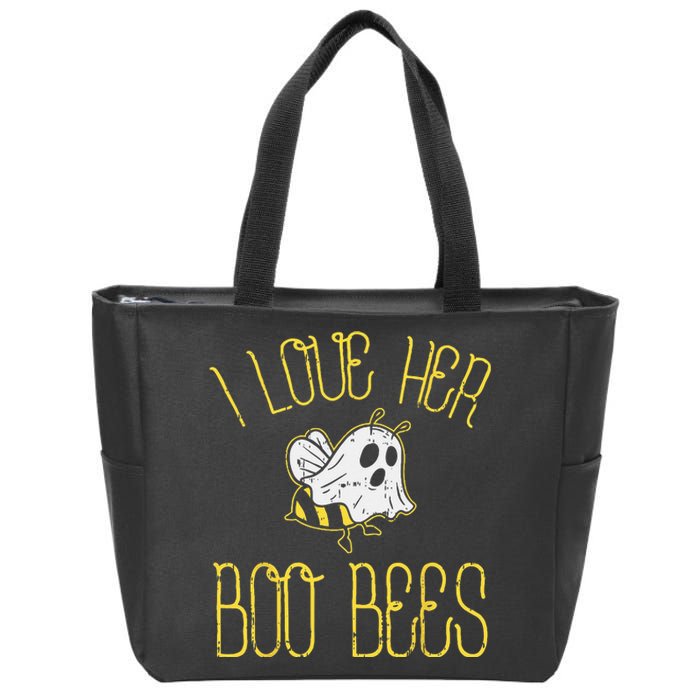 I Love Her Boo Bees Couples Halloween Adult Costume His Men Zip Tote Bag