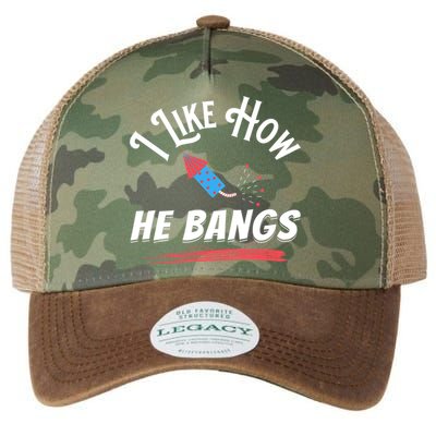 I Like How He Bangs Funny 4th Of July Patriotic Legacy Tie Dye Trucker Hat