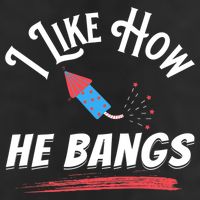 I Like How He Bangs Funny 4th Of July Patriotic Garment-Dyed Fleece Hoodie