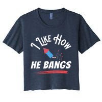 I Like How He Bangs Funny 4th Of July Patriotic Crop Top