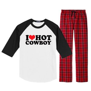 I Love Hot Cowboys I Heart Hot Cowboys Lover Gift Cowgirl Great Gift Raglan Sleeve Pajama Set