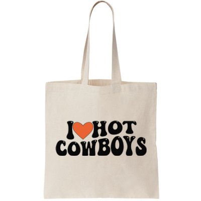 I Love Hot Cowboys Groovy Retro I Love Cowboys Tote Bag