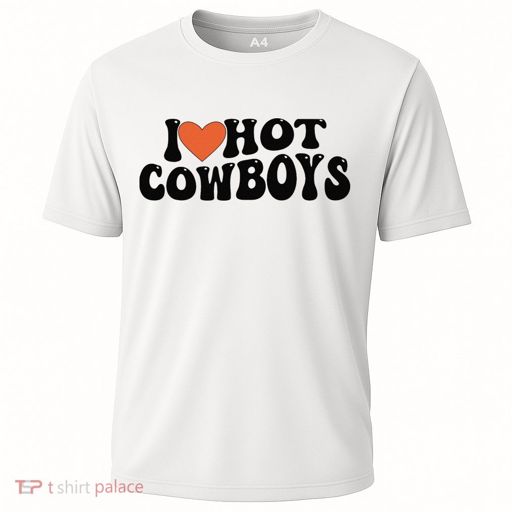 I Love Hot Cowboys Groovy Retro I Love Cowboys Performance Shirt